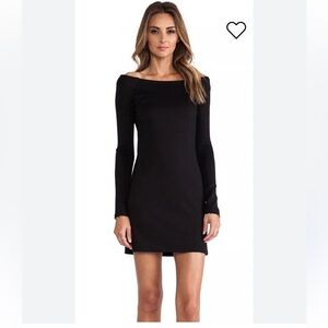 Torn by Ronny Kobo Off-The-Shoulder Black Gola Long Sleeve Dress sz M